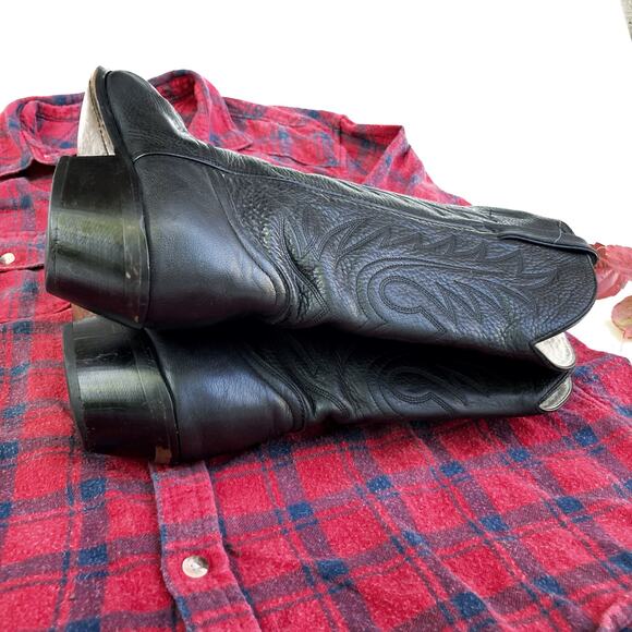 Vintage Durango Black Leather Cowboy Boots | Rugged Fall Wardrobe Staple | EUC - Picture 14 of 16